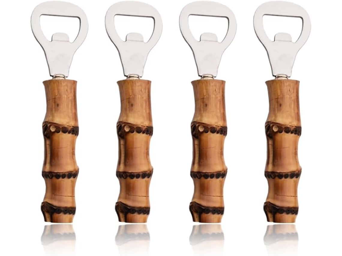 Abridor De Garrafas Bambu Com
