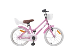 Vidaxl Bicicleta Infantil 18 Polegadas Para 5-7 Anos Rosa Claro