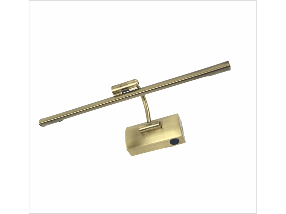 Aplique Led para Iluminar Quadros Espelhos Estilo Tradicional 7W Luz Quente 3000K Acabamento Bronze Articulado. 34Cm com Interruptor PAPUQ