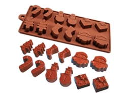 Molde de Silicone Natal, Antiaderente, Chocolate | S/MARCA