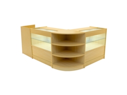 Conjunto De Balces Comerciais Eclipse | Cor Maple | Lm60 2xc900 Tb60 | Mdf E Vidro Temperado | Prateleiras E Monstershop