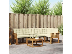 Vidaxl Conjunto De Sofás Para Exterior 6 Pcs Natural E Creme