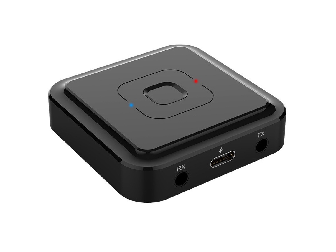 Receptor Bluetooth Bt-22 Transmissor De Áudio 5.1 Com Microfone E Conector Auxiliar Rca 3,5 Mm
