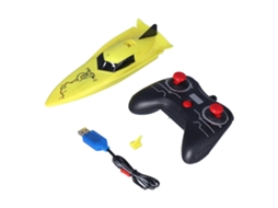 Primerox barco de Controle Remoto 2.4ghz com Motor de Alta Velocidade e Projeto Anticolisão Amarelo