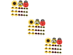 Conjunto De 30 Tachinhas Série 3 Com Estampa Girassol Multifuncionais