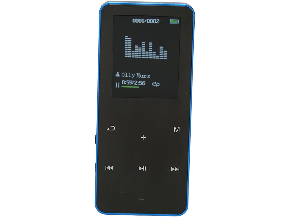 Reprodutor de MP3/MP4, tela portátil de 4,2 polegadas, áudio esportivo sem perdas, 1,8 botões sensíveis ao toque para uso casual (azul)