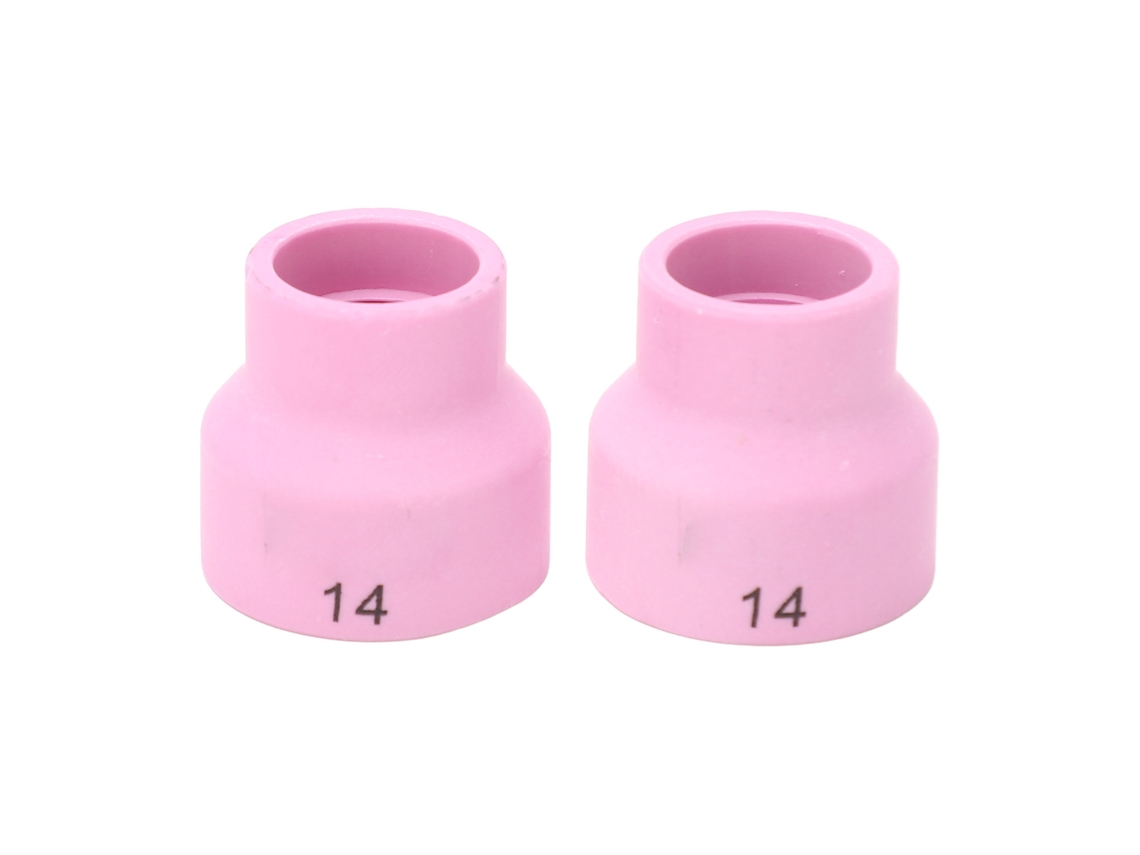 Conjunto de 2 copos de cerâmica para soldagem TIG com furo central de 2,4 mm e filtro de aço inoxidável para WP 9 20 25 17 18 26