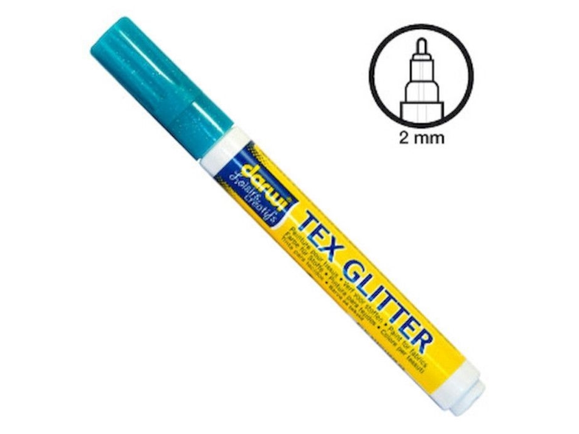 Caneta De Pintura Para Tecido Turquesa Brilhante Darwi