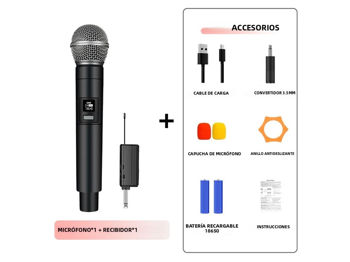 Microfone Sem Fio Uhf (canal Único), Microfone De Mão