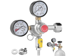 Regulador De Dupla Medição Co₂ Gauge 0 60 Psi Compatível Com Cerveja Artesanal Cga320