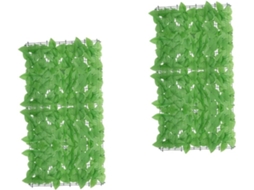 Cerca Decorativa De Parede Verde Artificial De 2 Peças Com Scindapsus Aureus Para Varanda