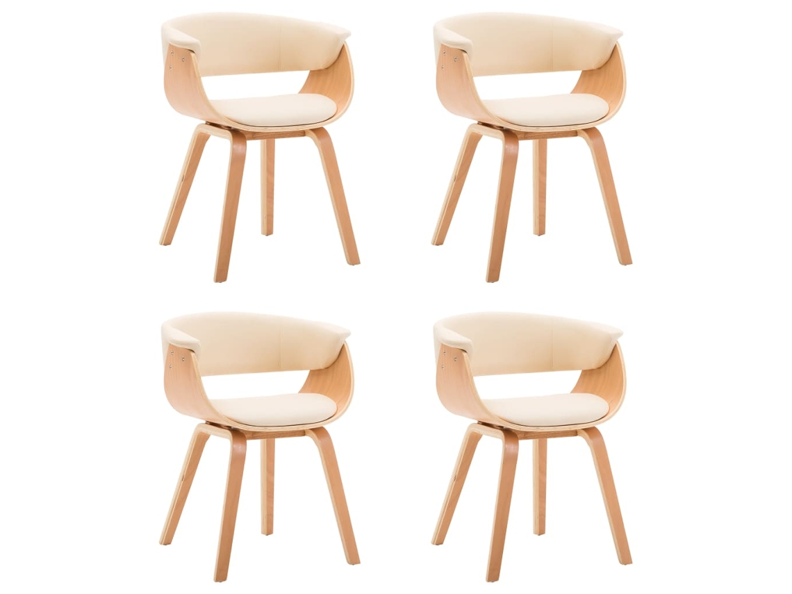 Dining Chair, Dining Chairs Vidaxl Creme Couro Artificial (n/a)
