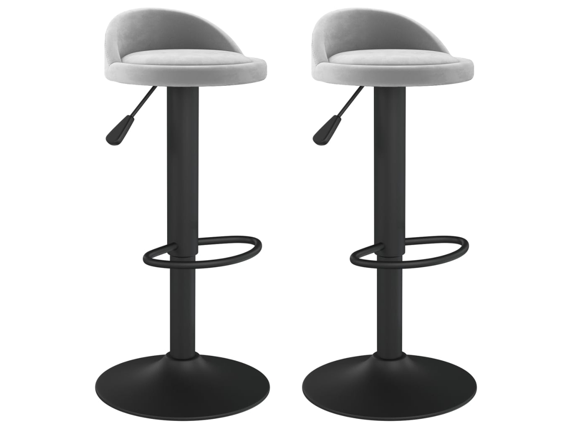 Bancos de Bar 2 Pcs Veludo Cinzento claro MAISON EXCLUSIVE