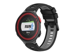 Lurelia Pulseira De Relógio Garmin Forerunner 220 Bicolor Silicone Preta E Cinza, Design Versátil