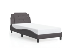 Estrutura de Cama Sem Colchão Zadar Couro Artificial Cinzento MAISON EXCLUSIVE (80x200 cm)