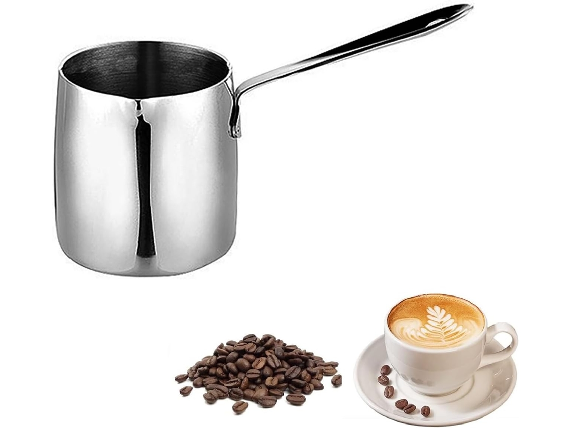 Caldeira Cafe Turco Aco Inox, para Aquecer Leite, Derreter Manteiga e Cha Chocolate ZYBLSSBB
