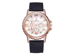 Reloj De Cuarzo Para Hombre Con Correa De Pu Estilo Casual Y Negocios Azul