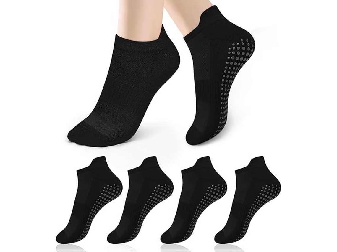 Meias de Ioga, 4 Pares, Antiderrapantes, para Pilates AQUAFORGE