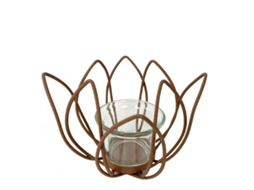 Castiçais SIGNES GRIMALT Flor Metal Cristal 13x9x13 cm