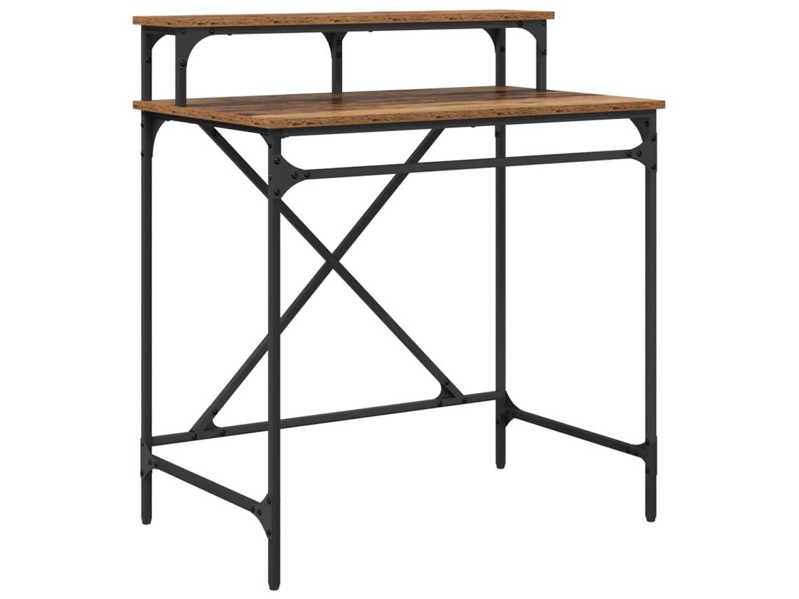 Conjunto 1 Escrivaninha Industrial Vidaxl Castanho Derivados De Madeira (80 X 50 X 90 Cm)