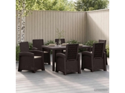 Vidaxl Conjunto De Jantar Para Jardim 7 Unid. Pp