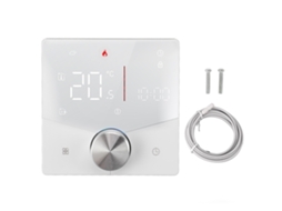 Termostato inteligente Tuya (com controle remoto via aplicativo Wi-Fi e funções de ajuste de temperatura, fonte de alimentação com temporizador)