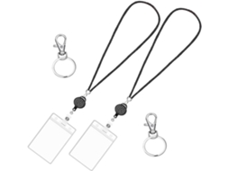 Suporte Vertical Transparente Em Plástico E Nylon Yarnow Cartões E Crachás, Conjunto Com 1 Unidade, Preto, Para