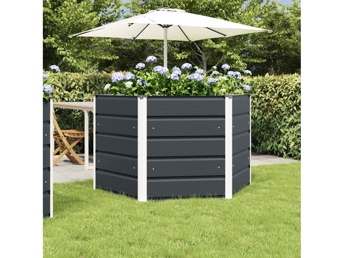 Vidaxl Floreira Antracite 129 X 129 X 75 Cm Aço