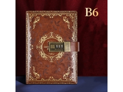 Caderno De Código Vintage Retrô A6 Com Trava De Senha Para Uso Escolar No Escritório Brilvibera (marrom)