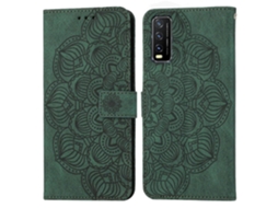 Capa De Couro Flip Com Estampa De Mandala Para Vivo Y20 / Y12s