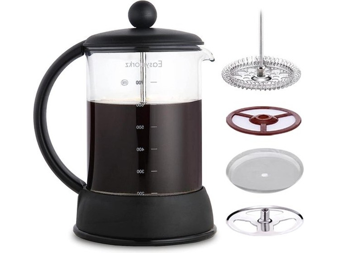 Kafé Da 800ml - Vidro De Borossilicato Resistente Ao Calor - Preto