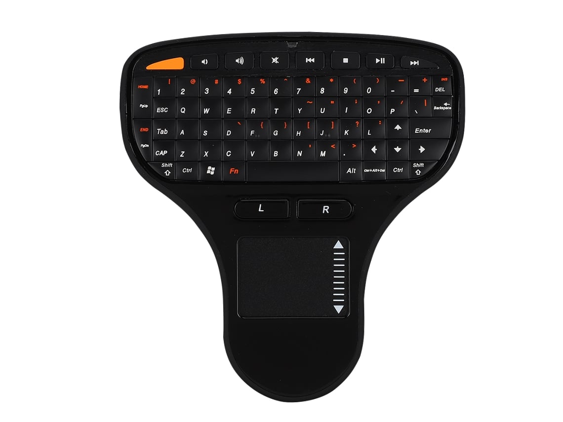 Teclado Mouse 2 em 1 Sem Fio, 2.4GHz, Touch Control, Mini, USB, Preto