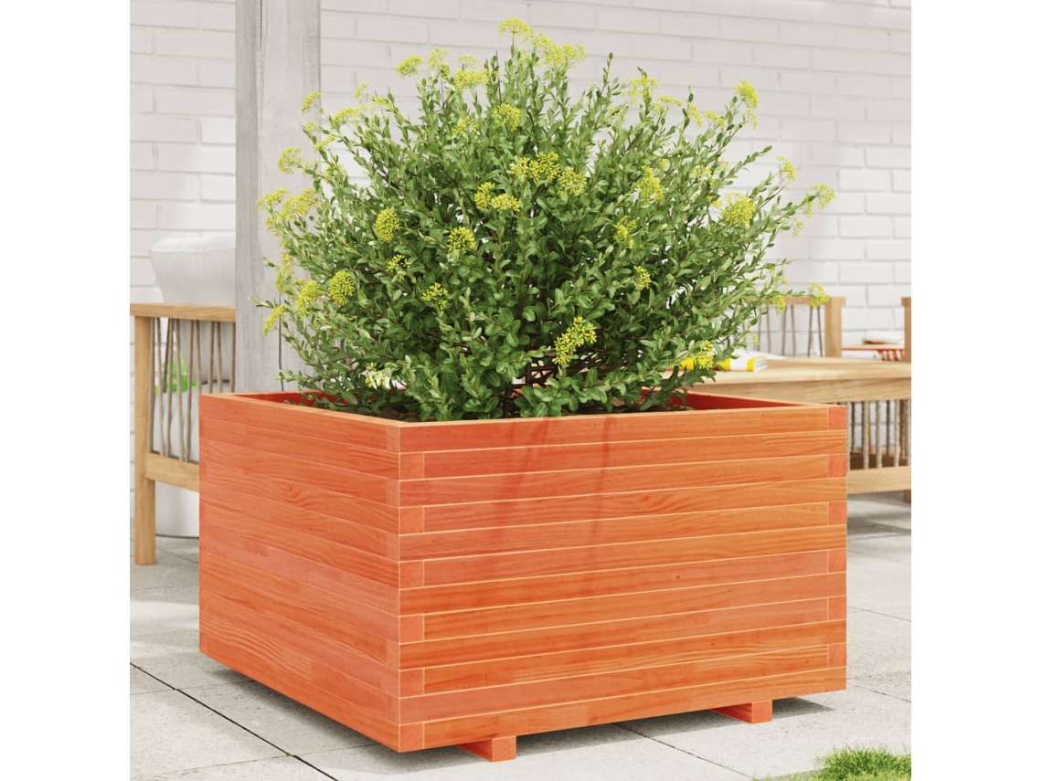 Vidaxl Vaso/floreira De Jardim 80x80x49,5 Cm Pinho Maciço Castanho Mel