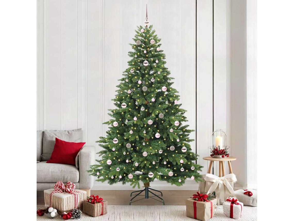 Vidaxl Árvore De Natal Artificial Com 300 Leds Verde 210 Cm Pe E Pvc