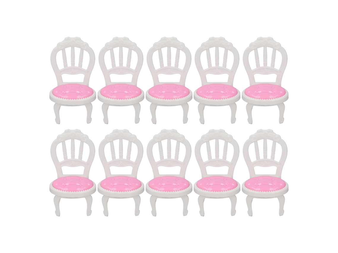 Mali 10 Peças Conjunto de Cadeiras de Miniatura para Casa de Bonecas Decoração Bolo Material Abs Seguro