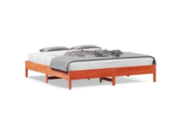 Vidaxl Cama Sem Colchão 200x200 Cm Pinho Maciço Castanho-mel