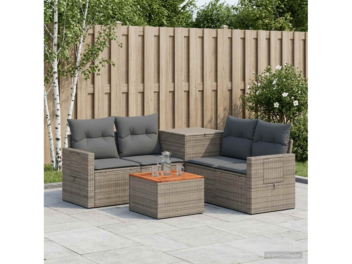 Vidaxl Conjunto De Sofás 6 Unid. Cinza E Cinza Escuro
