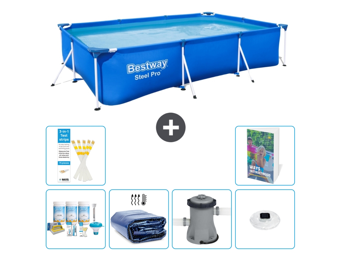 Piscina BESTWAY Steel Pro Retangular 259x170x61 Cm 5 peças