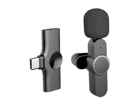 Mini microfone de lapela sem fio, microfone portátil e reprodução, microfone recarregável USB para tipo C Diercosy