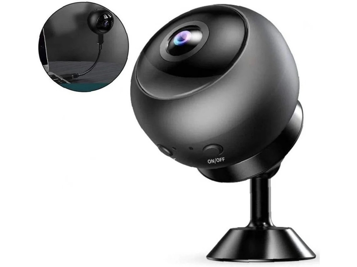 Mini câmera de rede IP WiFi HD 1080P, ideal para segurança residencial externa, visão noturna, 64 GB, Bestvite (preta)