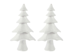 Enfeite De Árvore De Natal Olysi Shop (40 X 24 Cm, Espuma Branca, Pacote Com 2)
