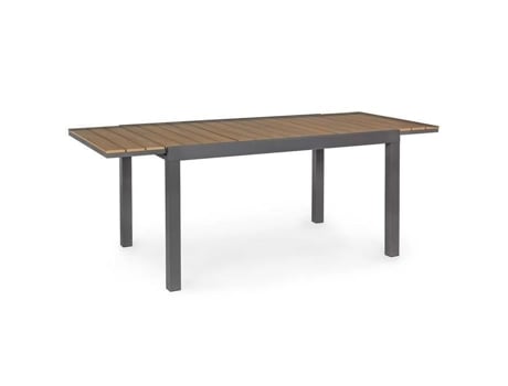 Mesa De Alumínio Extensível Elias Antracite 140/200 X 90 Cm, Aço, Madeira, Antracite Bizzotto