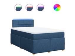 Cama Boxspring com Colchão 120x190 Cm Tecido Azul MAISON EXCLUSIVE