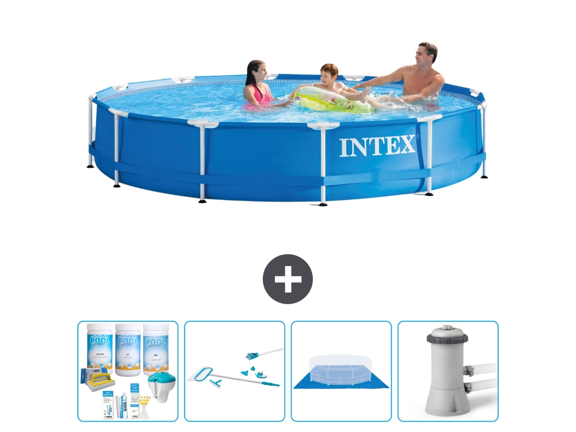 Intex Piscina Com Estrutura Redonda - 366x76 Cm - 5-peças S21008