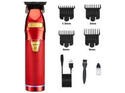 Máquina Cortar Cabelo Recarregavel S9 HENTEN HOME Vermelho