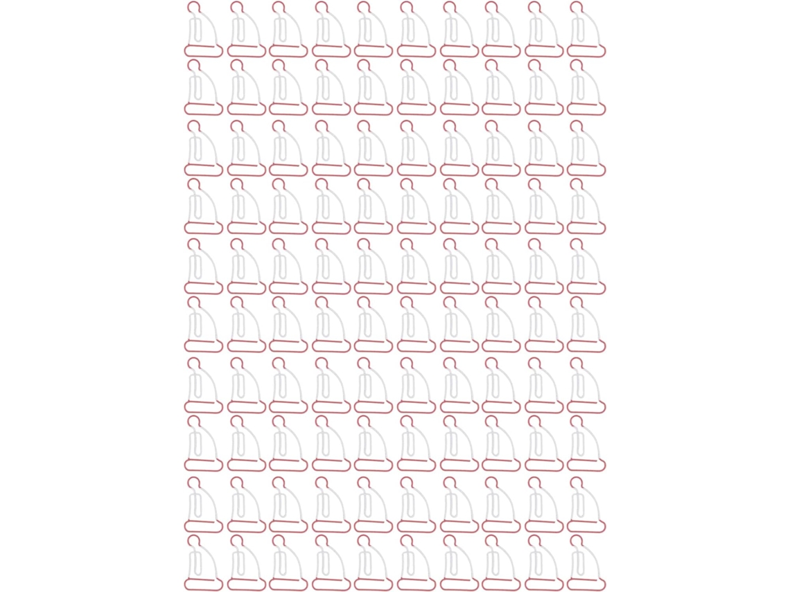 100 clipes de papel em formato humano, alta resistência ao deslizamento, à corrosão e à ponteira.