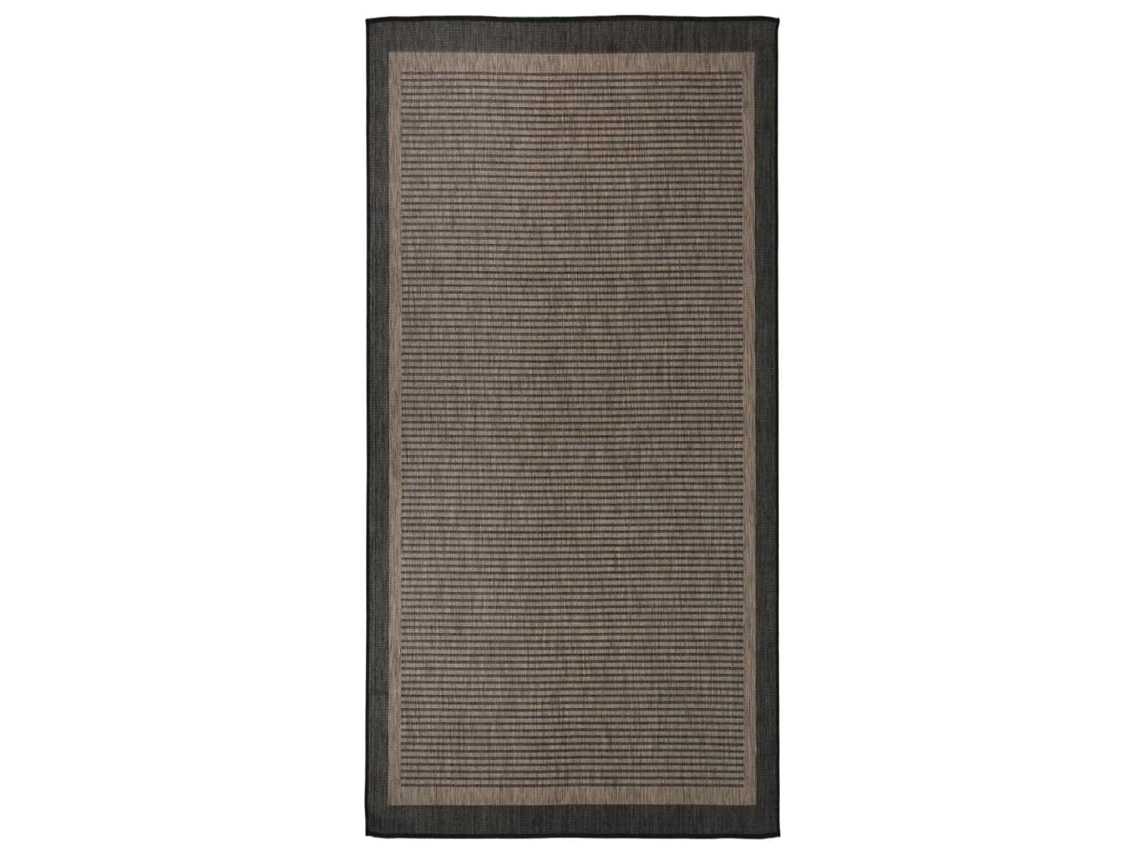Vidaxl Tapete De Tecido Plano Para Exterior 100x200 Cm Castanho-escuro