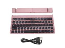 Teclado Sem Fio Bluetooth 3.0 Dobrável Universal Portátil para Laptop Tablet Telefone Ouro Rosa TAISHENGDA