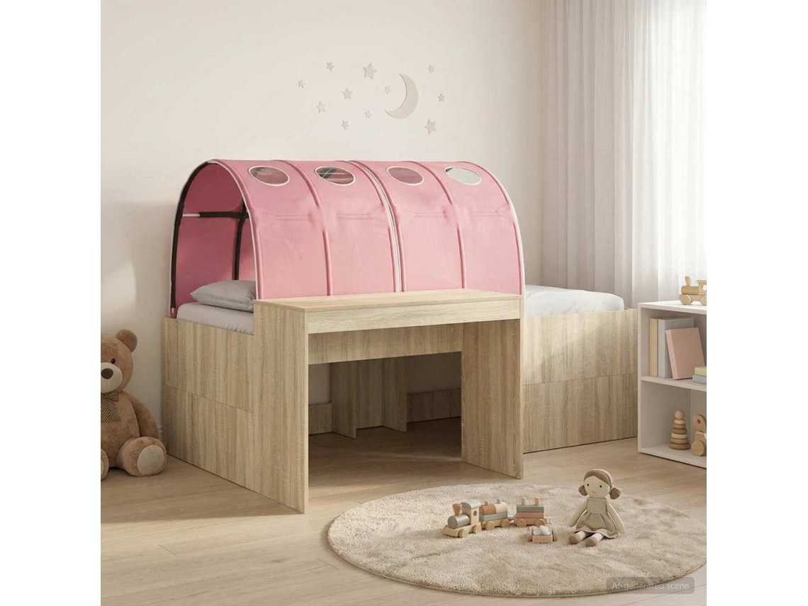 Vidaxl Cama Com Túnel 3 Unid. Carvalho Artisian E Rosa