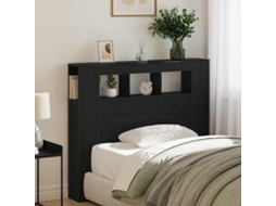 Vidaxl Cabeceira Led Carvalho Preto 120 X 18,5 X 103,5 Cm